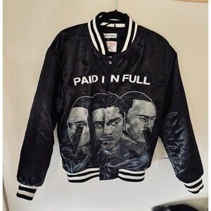 Headgear Classics-Paid In Full Movie Themed Jacket-Mens M-Black Bomber